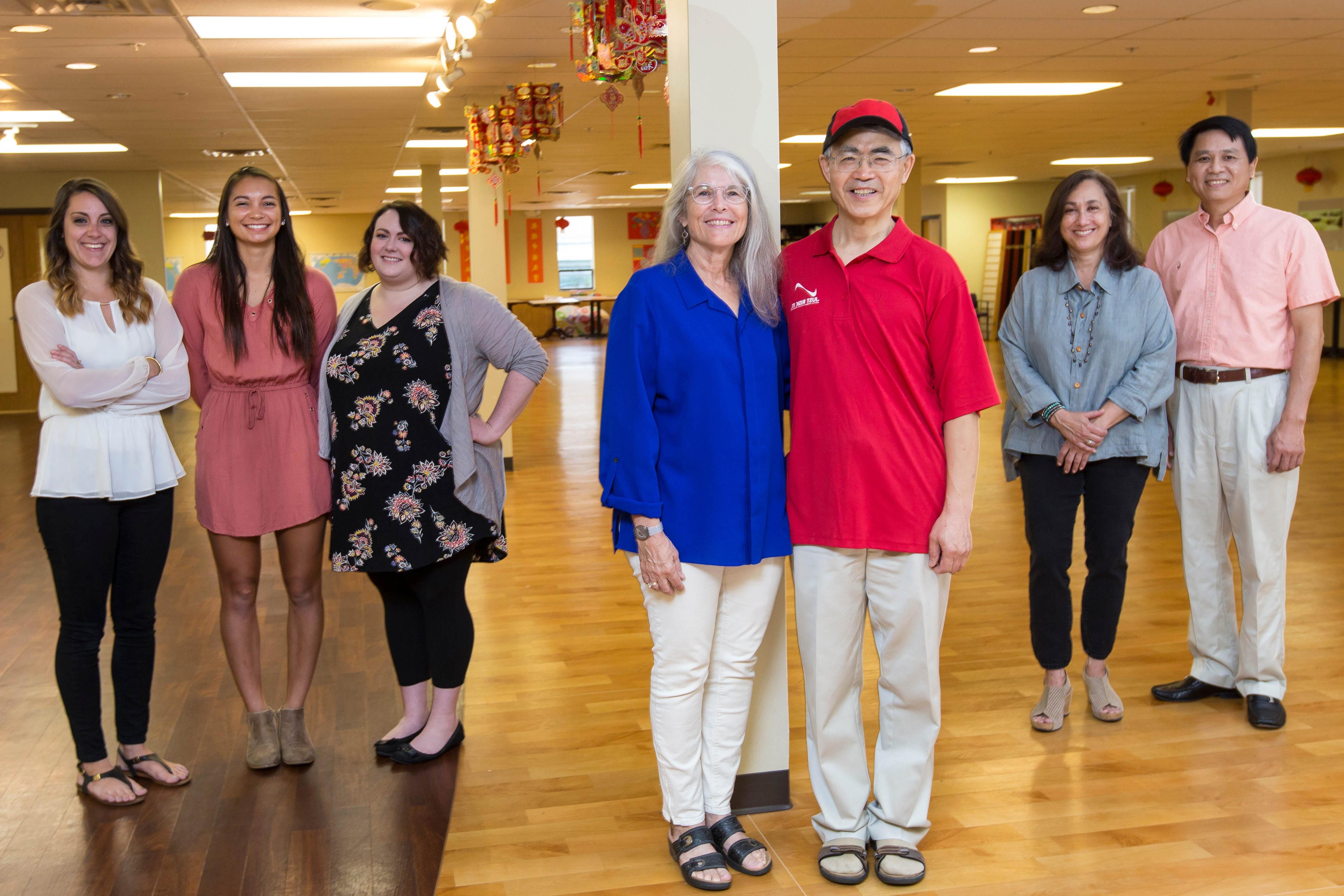 Maryville students posing with design picked by culture center